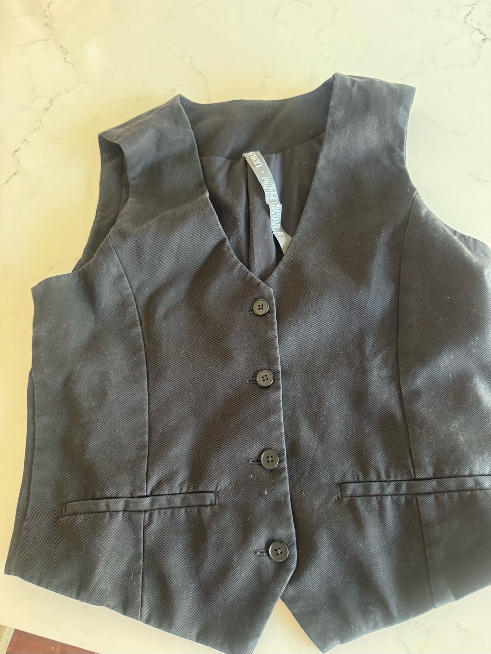 Vuori Black Women's Button-Front Vest - pictures looks lighter. Vest is black